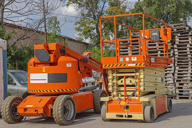 forklift operator moving supplies in warehouse in Isla Vista, CA